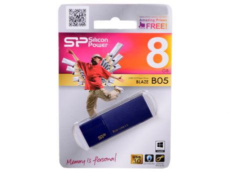 USB флешка Silicon Power Blaze B05 Blue 8GB (SP008GBUF3B05V1D)