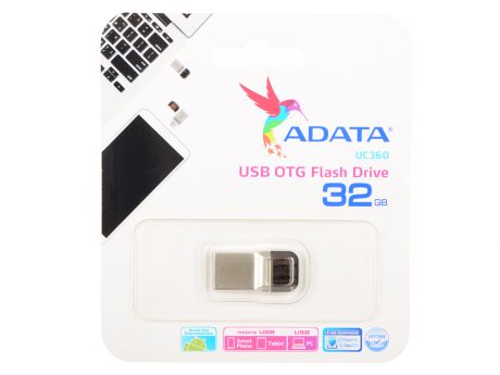 USB флешка A-Data UC360 32GB Gold (AUC360-32G-RGD) USB 3.0, microUSB