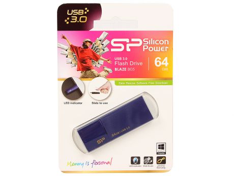 USB флешка Silicon Power Blaze B05 64GB Blue USB 3.0
