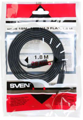 Кабель Sven HDMI 19M-19M V1.3 Flat,1.8M