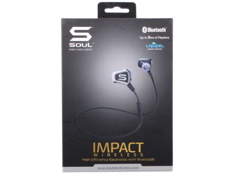 Гарнитура SOUL IMPACT Chrome Беспроводные / Внутриканальные с микрофоном / Черный / до 8 ч / Bluetooth, Micro-USB