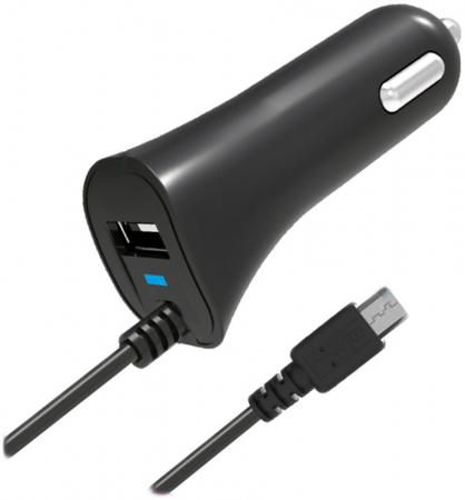 Автомобильное зарядное устройство Partner 2.1A microUSB USB черный ПР033116