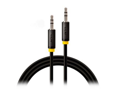 Greenconnect Кабель аудио 0.25m jack 3,5mm/jack 3,5mm черный, желтая окантовка, ультрагибкий, 28 AWG