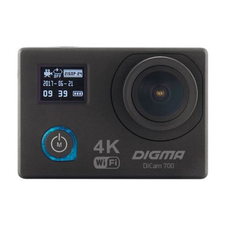 Экшн-камера DIGMA DiCam 700 4K, WiFi, черный [dc700]
