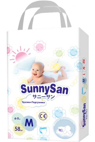 Трусики-подгузники SunnySan M (6-11 кг) 58 шт.