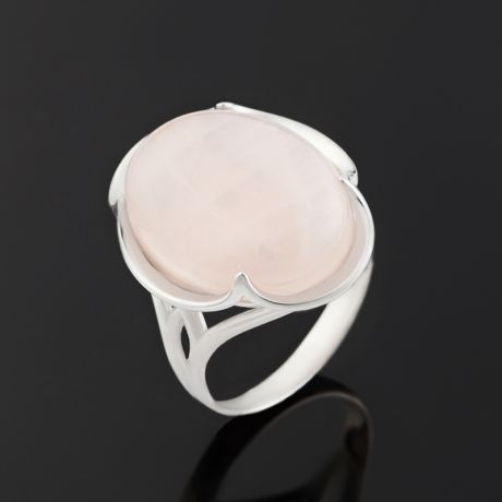 Кольцо розовый кварц (серебро 925 пр.) размер 18
