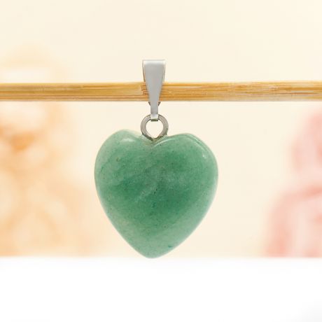 Кулон сердечко авантюрин зеленый 2,5 см