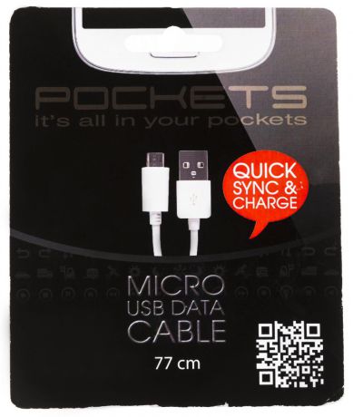 Pockets SPEUSB-065 Micro USB 77cm (черный)