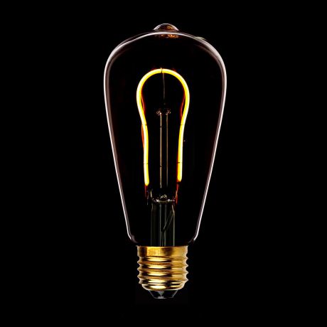 Лампа светодиодная филаментная E27 3W прозрачная 056-915