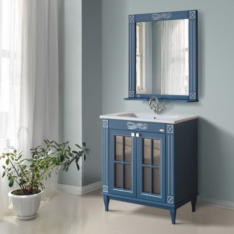 Мебель для ванной Атолл Милана silver blue (синий патина серебро)