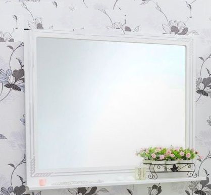Зеркало 97,1х88,4 см белый серебряная патина Sanflor Элен H0000000182