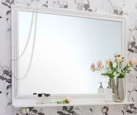 Зеркало 117,1х88,4 см белый серебряная патина Sanflor Элен H0000000183