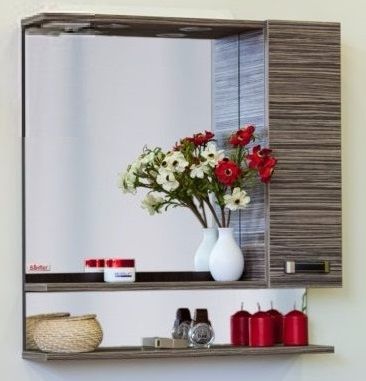 Зеркальный шкаф 59,6х73,6 см венге/зебрано R Sanflor Техас C0000002006