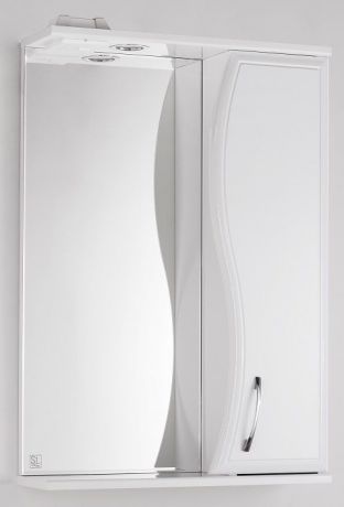 Зеркальный шкаф 55х83 см белый глянец Style Line Панда Волна LC-00000173