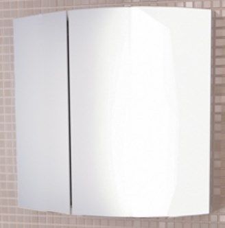 Зеркальный шкаф 60х61 см белый глянец Comforty Лаура 00003119850