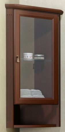 Шкаф подвесной угловой орех антикварный матовое стекло Opadiris Клио Z0000003907