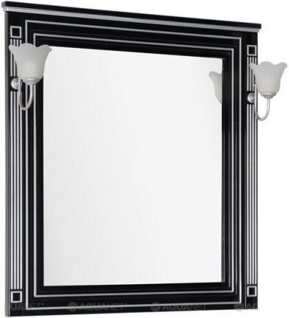 Зеркало 90х96,3 см черный серебряная патина Aquanet Паола 00181766