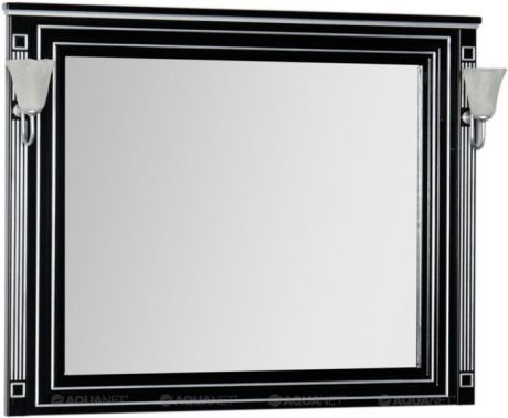Зеркало 120х96,3 см черный серебряная патина Aquanet Паола 00181767