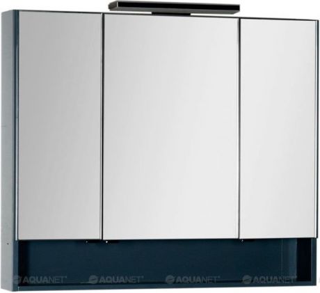 Зеркальный шкаф 97,5х86 см сине-серый Aquanet Виго 00183359