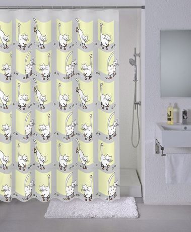 Штора для ванной комнаты Milardo Cozy cats 528V180M11