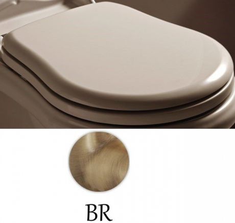 Сиденье для унитаза белый/бронза Kerasan Retro 109301bi/br