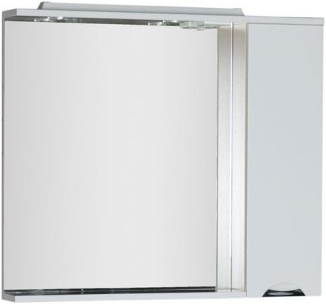 Зеркальный шкаф 98,6х87 см с подсветкой белый/светлый дуб Aquanet Гретта 00173988