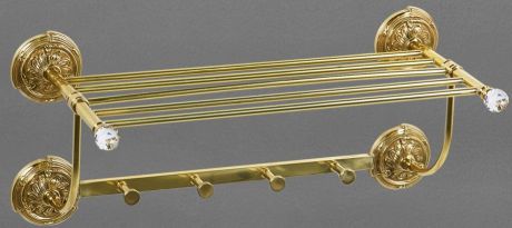 Полка с крючками античное золото Art&Max Barocco Crystal AM-2032-Do-Ant-C