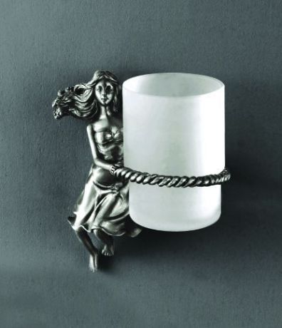 Стакан с держателем серебро Art&Max Athena AM-0614-T