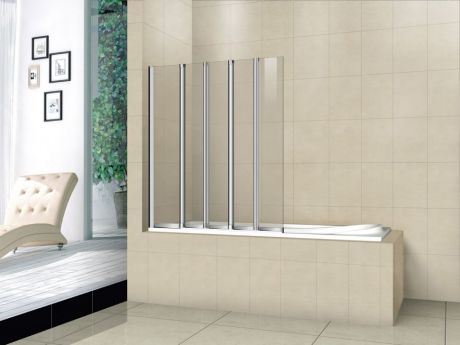 Шторка для ванны Cezares Pratico 120 см текстурное стекло PRATICO-V-5-120/140-P-Cr-L