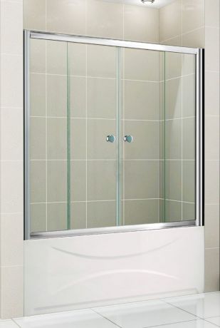 Шторка для ванны Cezares Pratico 170 см прозрачное стекло PRATICO-VF-2-170/140-C-Cr