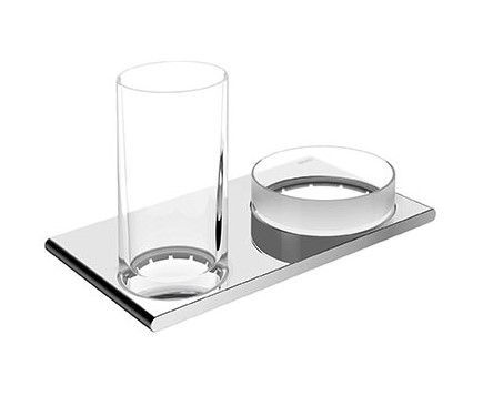 Двойной держатель стакана и чаши для мелочей KEUCO Edition 400 11554019000