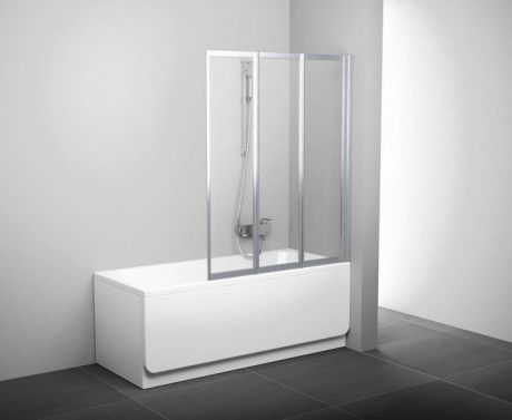 Шторка для ванны складывающаяся трехэлементная Ravak VS3 VS3 130 белая+рейн 795V010041