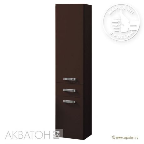 Шкаф-колонна подвесная Америна тёмно коричневая Aquaton 1A135203AM430