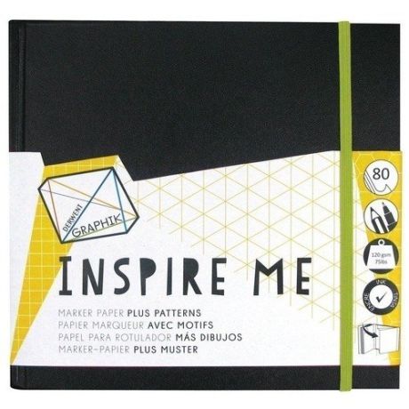 Альбом для маркеров с резинкой и карманом "Inspire Me", черный