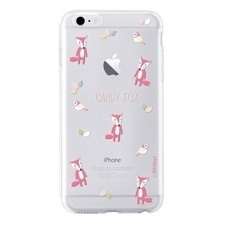 Чехол "Pet Town candy fox" для iPhone 6/6s прозрачно-розовый