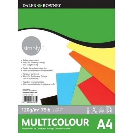 Альбом цветной бумаги "Simply" А3, 120 г/м2, 21 лист