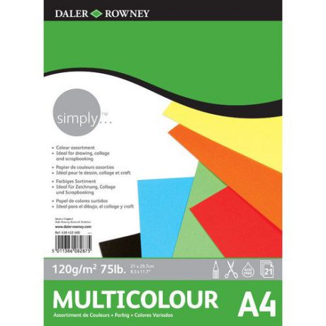 Альбом цветной бумаги "Simply" А4, 120 г/м2, 21 лист