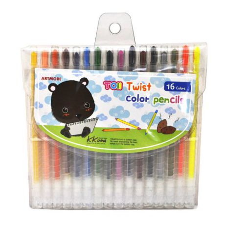Карандаши восковые "Twist Color Pencils", 16 цветов
