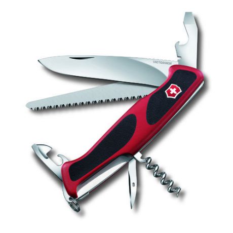 Нож перочинный "RangerGrip 55" 0.9563.CB1 красный / черный