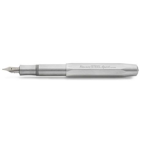 Перьевая ручка "Steel Sport" F, серебристая, 0,7 мм