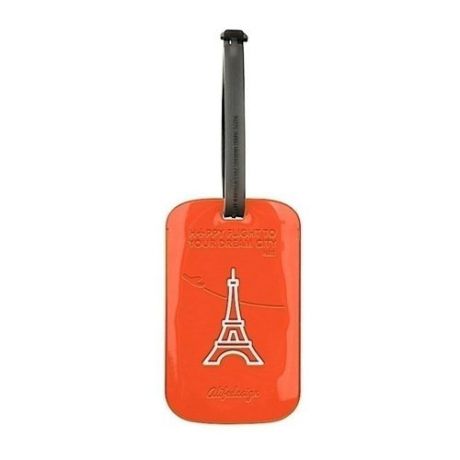 Бирка для багажа "Paris", оранжевая