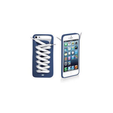 Чехол для iPhone 5 "Шнуровка" голубой