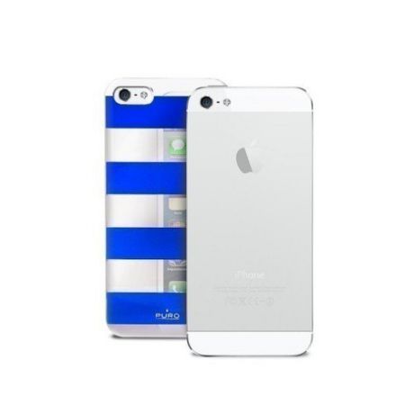 Чехол для iPhone 5 "Stripe Cover" сине-серебряный