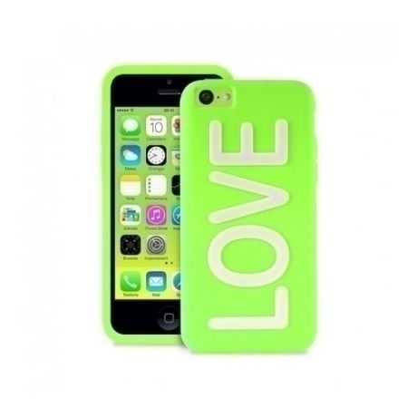 Чехол для iPhone 5С "Love" зеленый