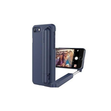 Чехол для iPhone 7, со встроенной селфи-палкой, синий