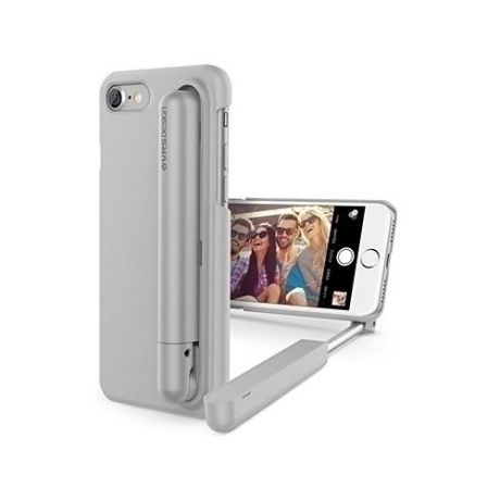 Чехол для iPhone 7, со встроенной селфи-палкой, серый
