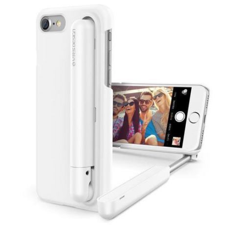 Чехол для iPhone 7, со встроенной селфи-палкой, белый