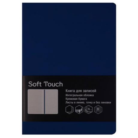 Записная книжка "Soft Touch" А5, 80 листов, синяя