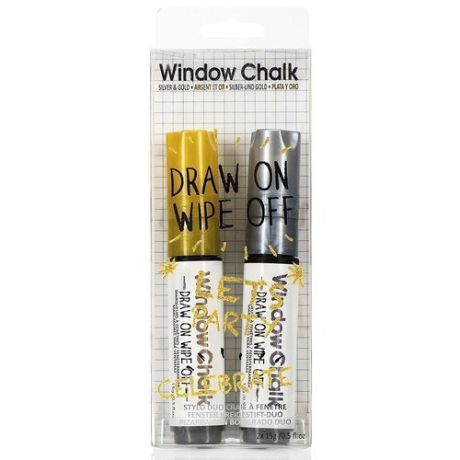 Набор маркеров для окна "Window Chalk Duo", золотистый/серебристый