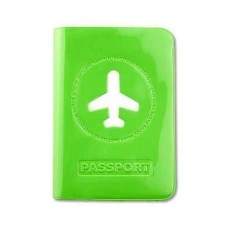 Обложка для загранпаспорта "Happy Flight", зеленая